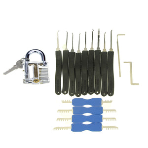 Practice Padlock + Double Heads Comb Style Lock Pick Set