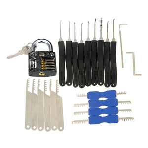 Practice Padlock + 9-Piece Lock Picks + Comb Style Picks Tools Set