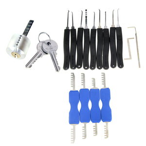 Practice Lock + 9-Piece Lock Pick Set