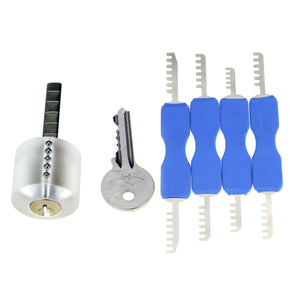 Transparent Practice Stainless Steel Lock Picks Set