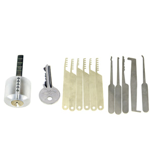 Transparent Practice Lock Picks Set w/ 1 Key