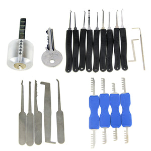 22-in-1 Transparent Practice Lock Picking Tools Set
