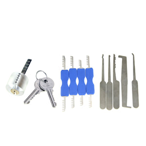 12-in-1 Transparent Practice Lock Picking Tools Set