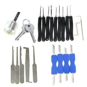 23-in-1 Transparent Practice Lock Picking Tools Set