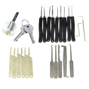 25-in-1 Transparent Practice Lock Picking Tools Set