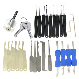 29-in-1 Transparent Practice Lock Picking Tools Set