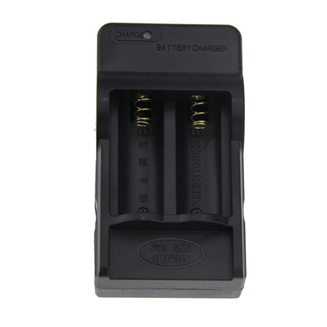FandyFire 16340 US Double Slots Battery Charger - Black