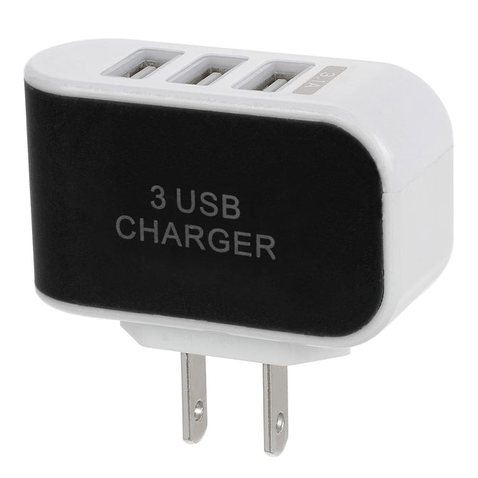 3 USB 3.1A 12V Output US Plugss Home Power Charger - Black