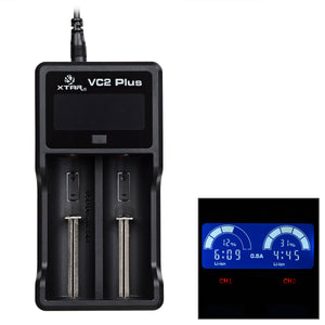 Xtar VC2 Plus 2-Slot USB Charger w/ 2" LCD for Ni-MH / Li-ion Battery