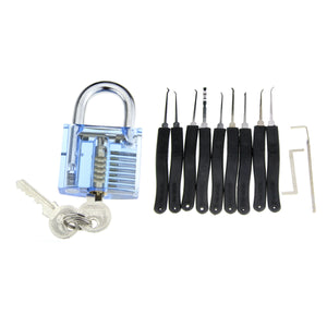 Skill Training Padlock + Lock Open Tools Set (10PCS)