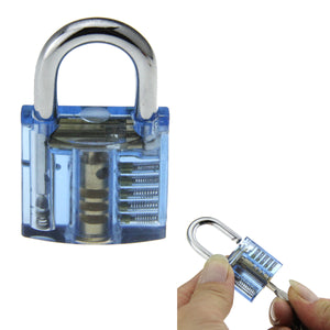 Mini One Slotted Transparent Pratice Padlock - Blue