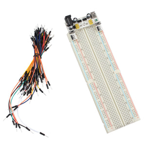 2-CH 5V/3.3V Power Supply + MB102 Breadboard + 65 Jumper Wires Kit