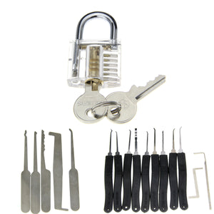 11-in-1 Mini Transparent Slotted Padlock Set