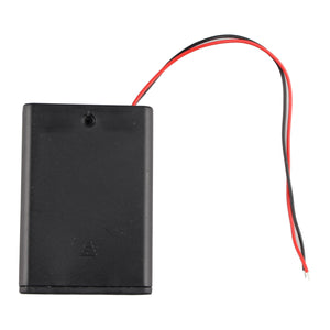 3*AA Batteries Holder Case Box w/ Leads / Switch / Cover - Black