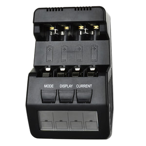 BM100 4-Slot Smart Battery Charger for Ni-MH NiCD AA / AAA Batteries - Black (US Plugs)