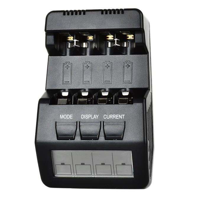 BM100 4-Slot Smart Battery Charger for Ni-MH NiCD AA / AAA Batteries - Black (EU Plug)