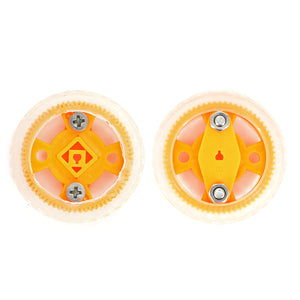 Smart Car Model 47x12mm Wearable Rubber Wheel for N20 Gear Motor - Yellow + Translucent White (2PCS)