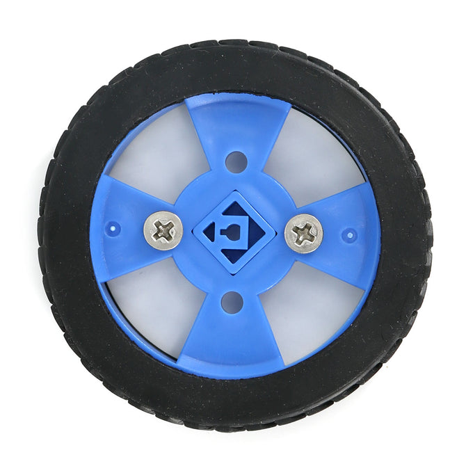 Smart Car Model 70x12mm Wearable Rubber Wheel for N20 Gear Motor - Blue + Black