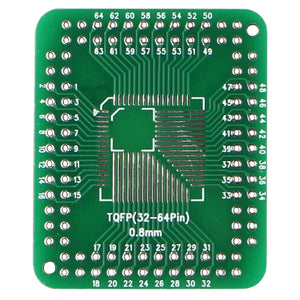 QFP FQFP TQFP 32 44 64 80 100 LQFP SMD To DIP Switch 0.5 / 0.8mm IC Adapter Plate PCB For Arduino