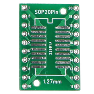 Dual-Side SOP20 / SSOP20 / TSSOP20 SMD to DIP20 Adapter Board w/ Gold-Plated Pin Headers for Arduino