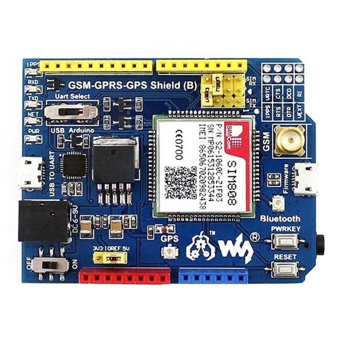 Waveshare SIM808 GSM / GPRS / GPS 3G Shield for Arduino - Blue