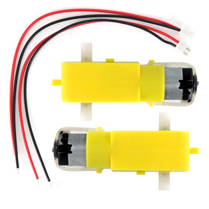 3~6V DC Large Torque Gear Motors + XH2.54-2P Cables Set for Smart Car Projects - Yellow + White