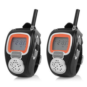 Wrist Watches Walkie Talkies w/ VOX, LCD Display, 2.5km Range, Multi Channels, Auto Squelch - Black
