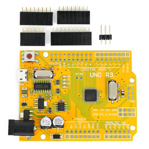 Improved Version UNO R3 ATmega328P Development Board Parts Compatible with Arduino - Yellow