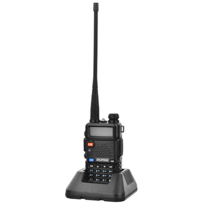 BAOFENG UV-5R 1.5" LCD 4W/1W 400~480MHz EU Plug Walkie Talkie - Black
