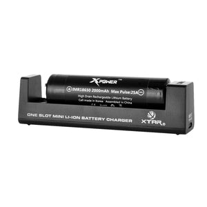 XTAR MC1 Charger + Rechargeable "2000mAh" 18650 Battery Set - Black