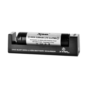 XTAR MC1 Charger + Rechargeable 3100mAh 18650 Battery Set - Black