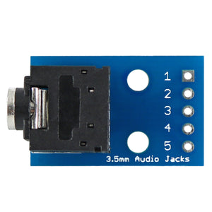 3.5mm Audio Jack to DIP Adapter Board 2-Channel Audio Breakout Board for DIY - Blue + Black
