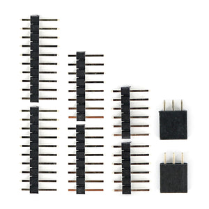 Gold-Plated Pin Header Kit for Arduino Expansion Board - Black + Gold