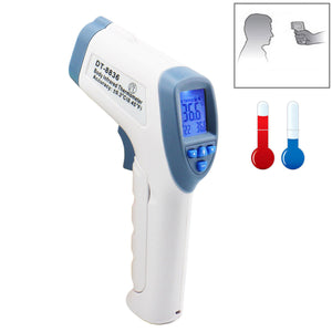 DT-8836 1.3" LCD Non-Contact Forehead Infrared Thermometer - White