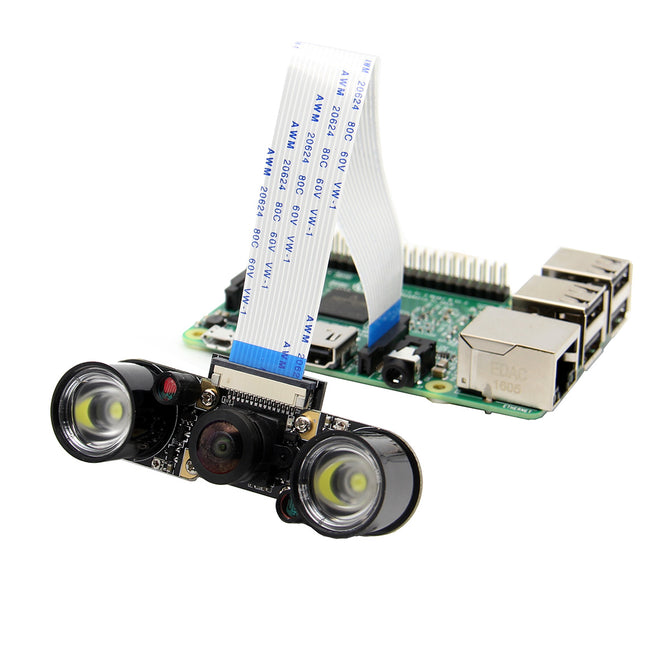 Wide-angle Camera Module + 2 Infrared IR LED Board for Raspberry Pi