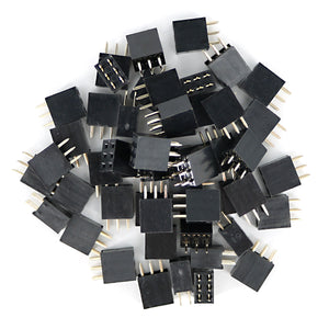 2*3P Female Pin Header Kit for Arduino Expansion Shield - Black(50PCS)