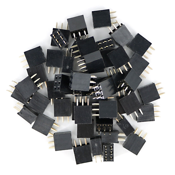 2*3P Female Pin Header Kit for Arduino Expansion Shield - Black(50PCS)