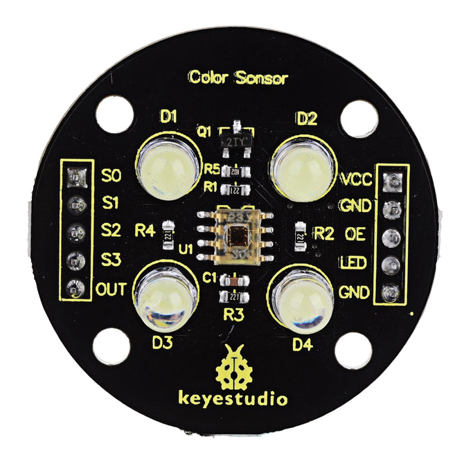 Keyestudio TCS3200 Color Sensor for Arduino - Black + Yellow