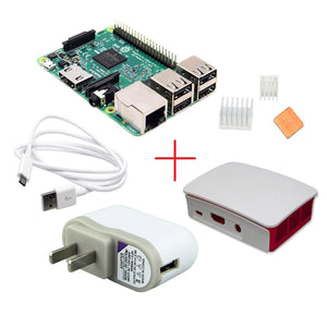 Raspberry Pi 3 Model B + Case + 5V 2.5A Plug + Heatsink Kit