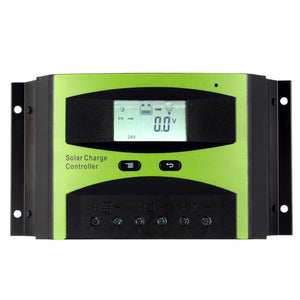 30A 12V/24V Solar Charge Controller PWM Charging - Black + Green