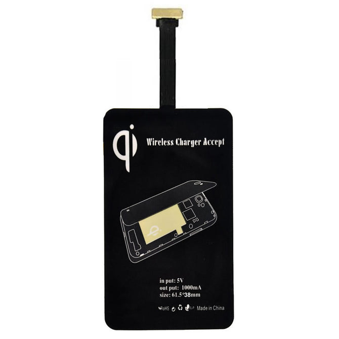 Universal Mini Qi Wireless Charger Receiver - Black
