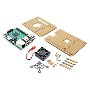 3-in-1 Raspberry Pi 3 Model B + V34 Acrylic Case + Cooling Fan Kit