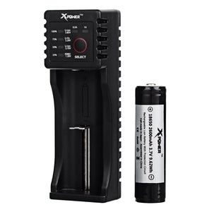Xpower C1 Charger + Japan 2600mAh Rechargeable 18650 Battery + Case