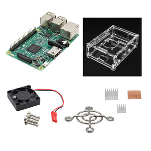 Raspberry Pi 3 Model B + V31 Acrylic Case + Fan + 3 Heatsinks - Green