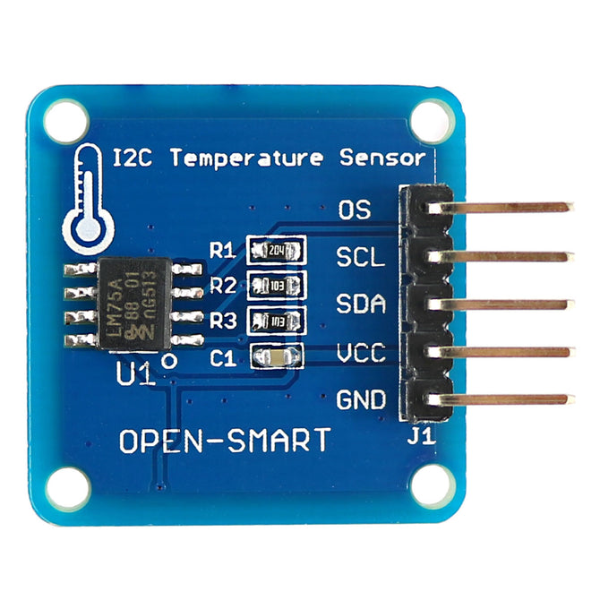 High Accuracy LM75A I2C Temperature Sensor Module - Blue + Black
