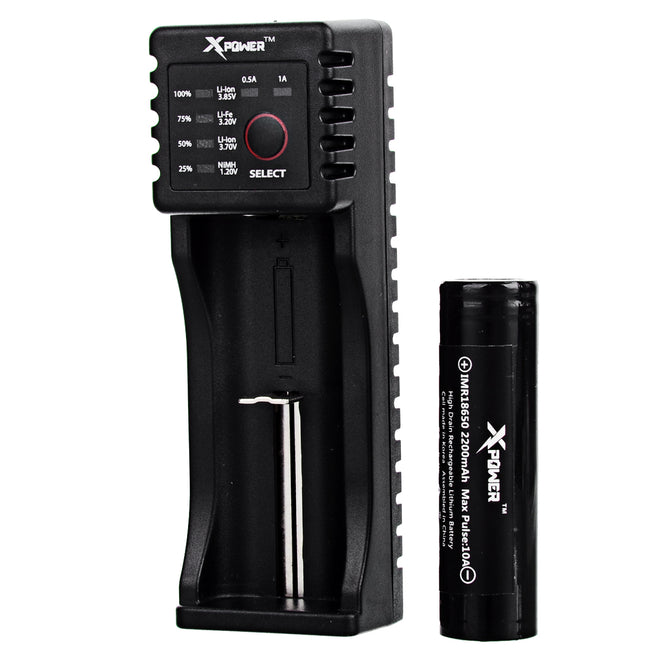 Xpower C1 Charger + 2200mAh 18650 IMR Battery + Battery Case