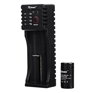 Xpower C1 USB Charger + 800mAh 18350 Battery + Battery Case - Black