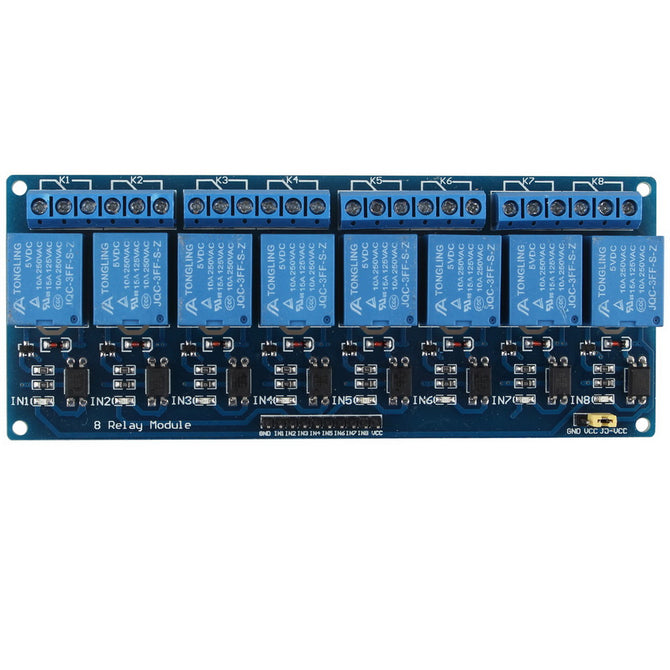 12V 8-CH Relay Module w/ Optocoupler for Arduino / Raspberry Pi - Blue