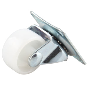 1" Top Plate Fixed Swivel Caster for Arduino Car - White + Silver