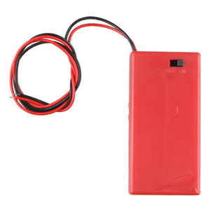 2*AA Batteries Holder Case Box w/ Leads / Switch / Cover - Red